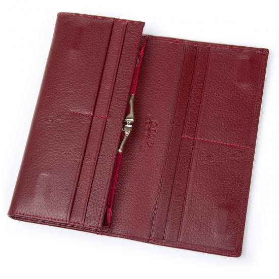 Женский кожаный кошелек dr.Bond Classic W1-V-2 бордовый