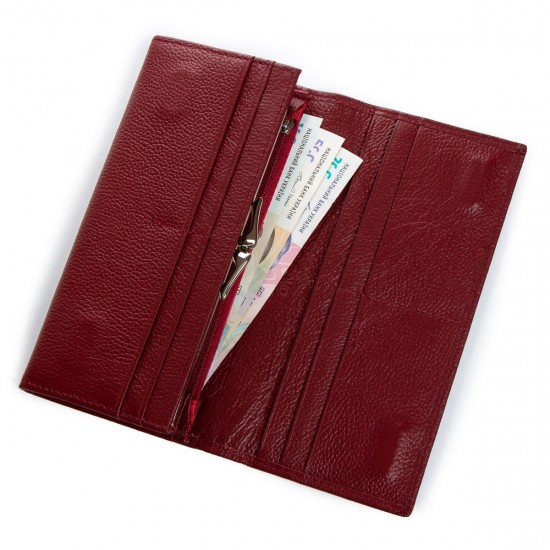 Женский кожаный кошелек dr.Bond Classic W1-V-2 бордовый