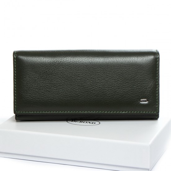 Жіночий шкіряний гаманець dr.Bond Classic W1-V-2 зелений