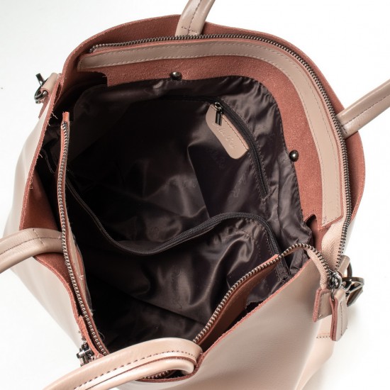 Женская сумка из натуральной кожи ALEX RAI 8704 пудра