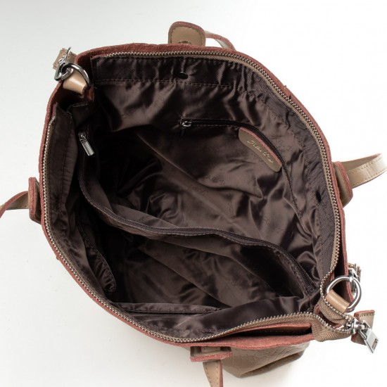Женская сумка из натуральной кожи ALEX RAI 1899 темно-бежевый