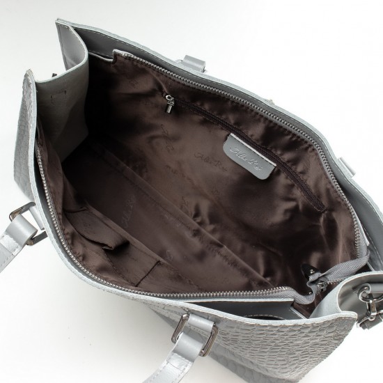 Женская сумка из натуральной кожи ALEX RAI 1547 серый