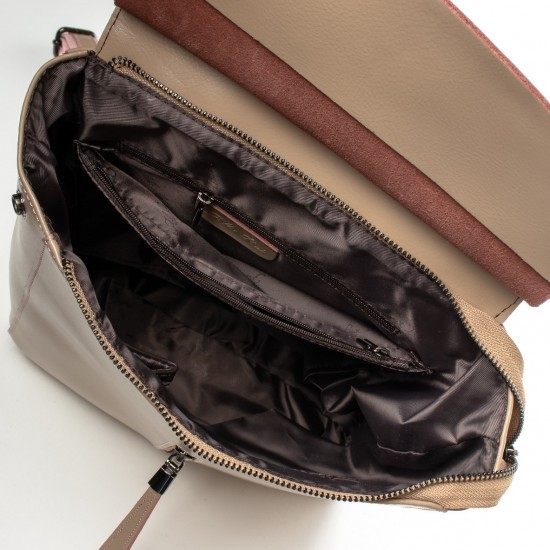 Женский рюкзак из натуральной кожи ALEX RAI 3206 темно-бежевый