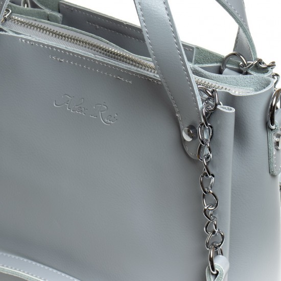 Женская сумка из натуральной кожи ALEX RAI 8784-220 серый