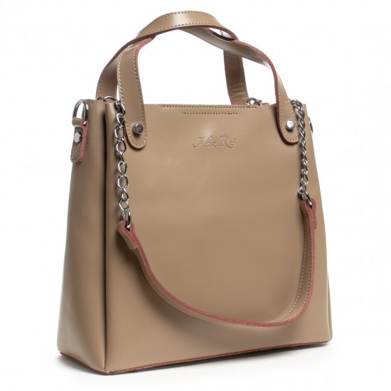 Женская сумка из натуральной кожи ALEX RAI 8784-220 темно-бежевый