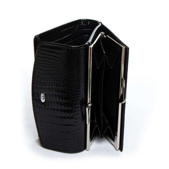 Жіночий шкіряний гаманець SERGIO TORRETTI WS-11 чорний