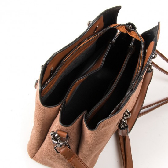Женская модельная сумка из замша FASHION 8083 коричневый