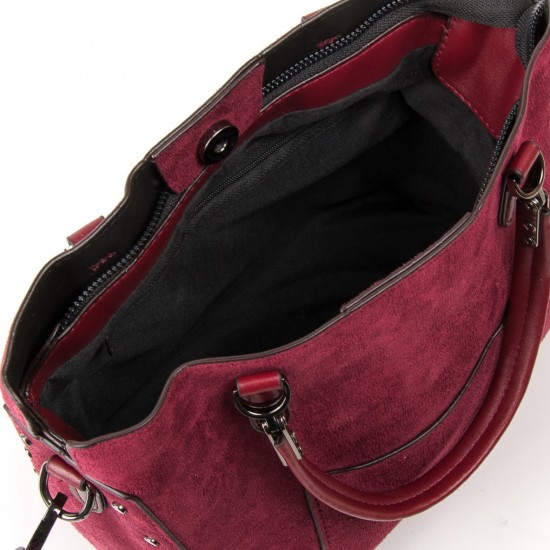 Жіноча модельна сумка з замша FASHION 5124 бордовий