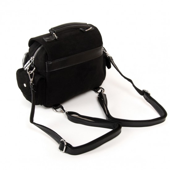 Женская модельная сумка-рюкзак из замша FASHION 2105 черный