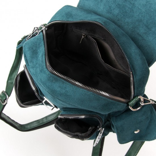Женская модельная сумка-рюкзак из замша FASHION 2105 зеленый