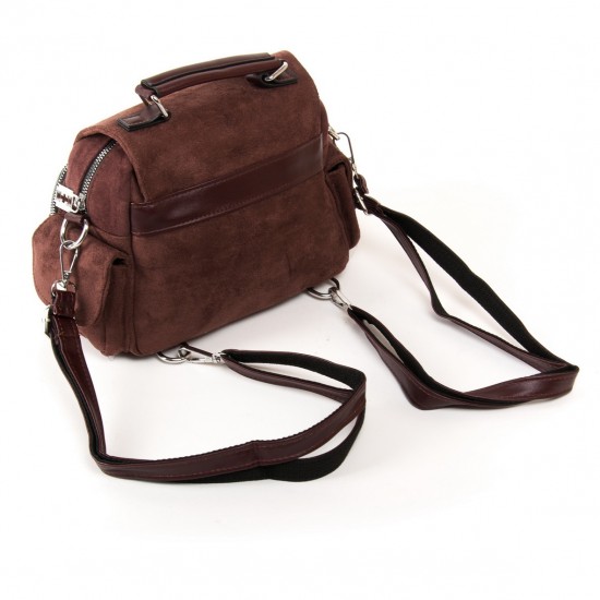 Женская модельная сумка-рюкзак из замша FASHION 2105 кофейный