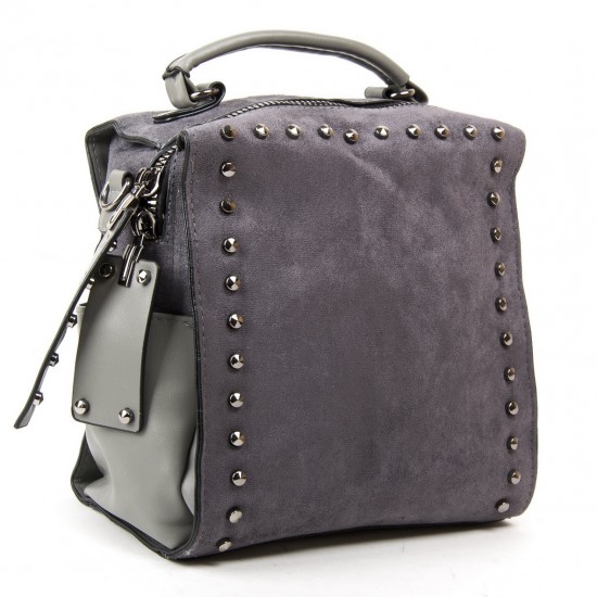 Женская модельная сумка-рюкзак из замша FASHION 11045 серый