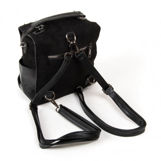 Женская модельная сумка-рюкзак из замша FASHION 11045 черный
