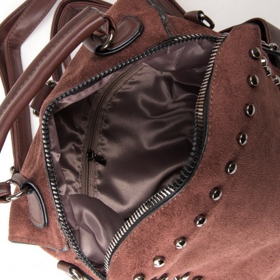 Жіноча модельна сумка-рюкзак з замша FASHION 11045 кавовий