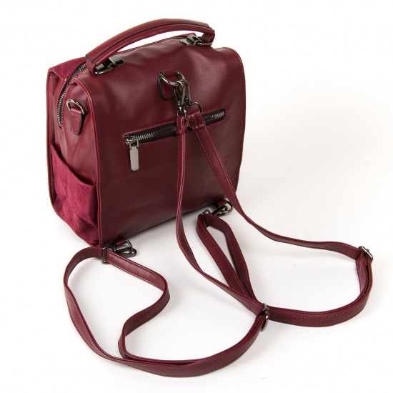 Женская модельная сумка-рюкзак из замша FASHION 0463 бордовый