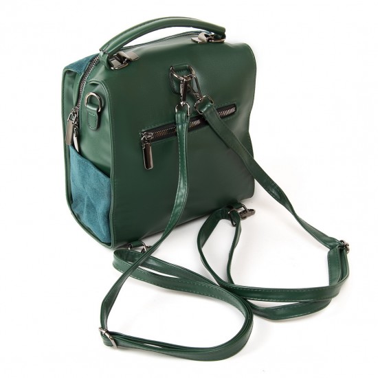 Женская модельная сумка-рюкзак из замша FASHION 0463 зеленый
