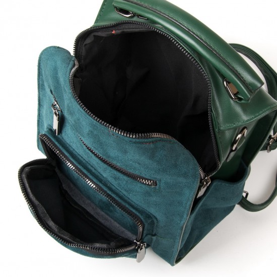 Жіноча модельна сумка-рюкзак з замша FASHION 0463 зелений