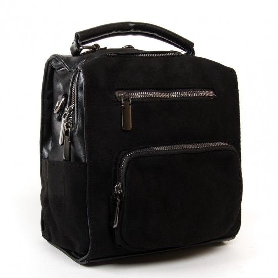 Женская модельная сумка-рюкзак из замша FASHION 0463 черный