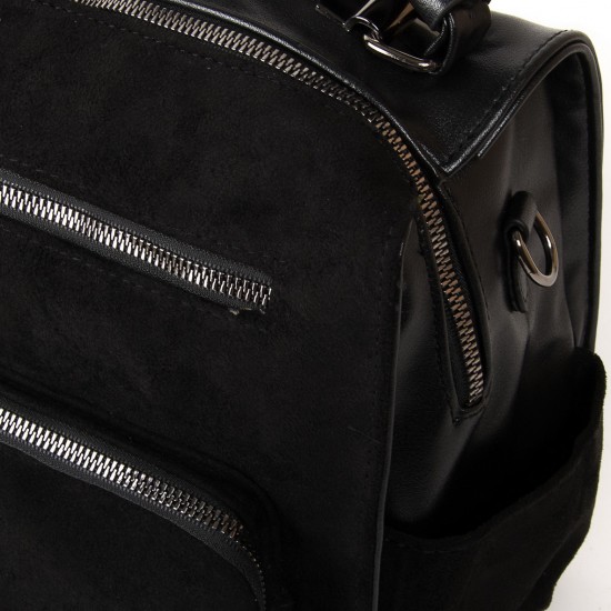 Жіноча модельна сумка-рюкзак з замша FASHION 0463 чорний