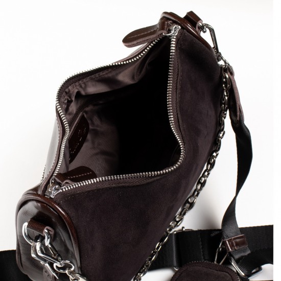 Женская сумка из натуральной кожи + замш ALEX RAI 375 кофейный
