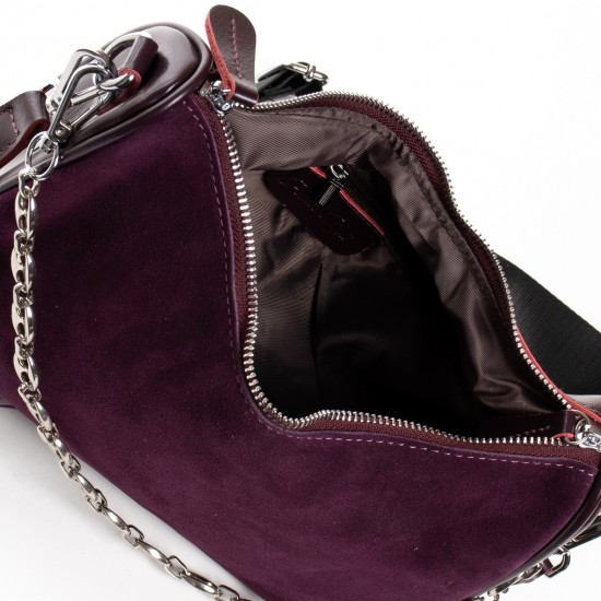 Женская сумка из натуральной кожи + замш ALEX RAI 375 бордовый