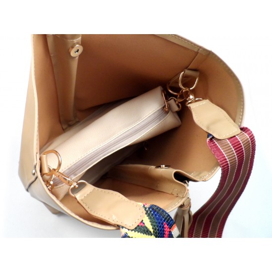Женская модельная сумка + косметичка LARGONI T1711 бежевый