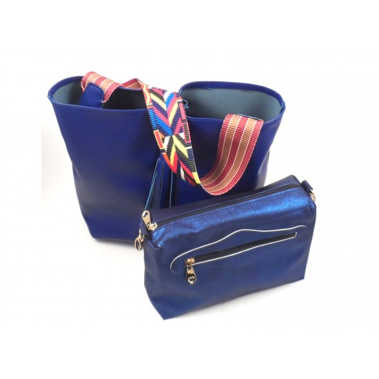 Женская модельная сумка + косметичка LARGONI T1711 синий