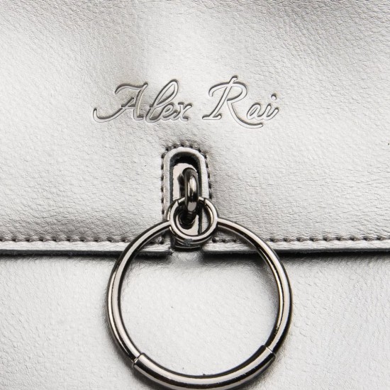 Жіноча сумка з натуральної шкіри ALEX RAI 9921 срібло