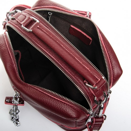 Жіноча сумка з натуральної шкіри ALEX RAI 8776-9 бордовий