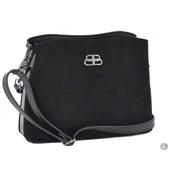 Жіноча сумочка з натурального замша LUCHERINO 628 чорний