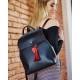 Жіночий рюкзак WELASSIE Серце чорний + червоний