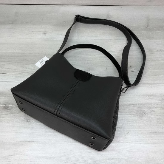 Женская модельная сумка на три отделения WELASSIE Сати серый