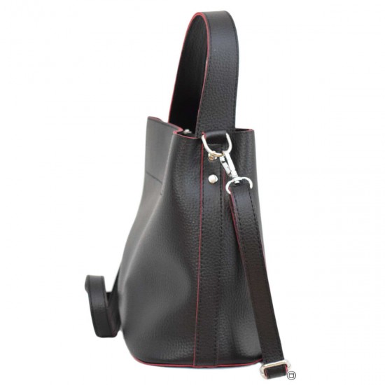 Жіноча модельна сумка LUCHERINO 516 чорний + червоний