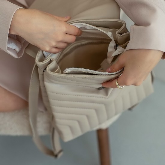 Жіноча модельна сумка-рюкзак WELASSIE Луки бежевий