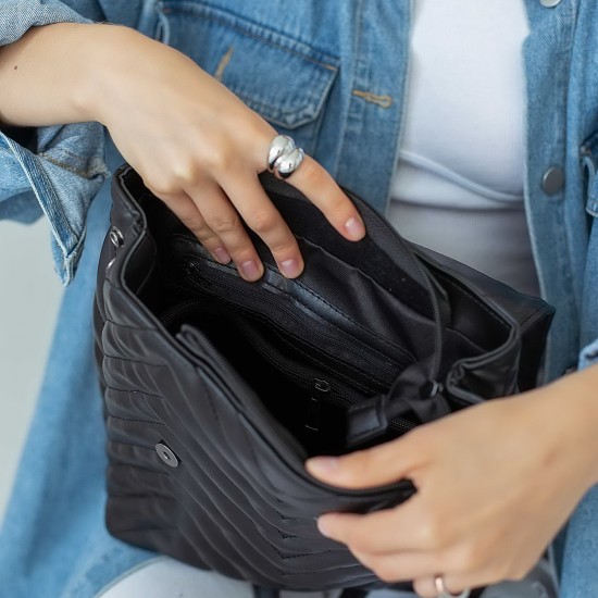 Жіноча модельна сумка-рюкзак WELASSIE Харпер чорний