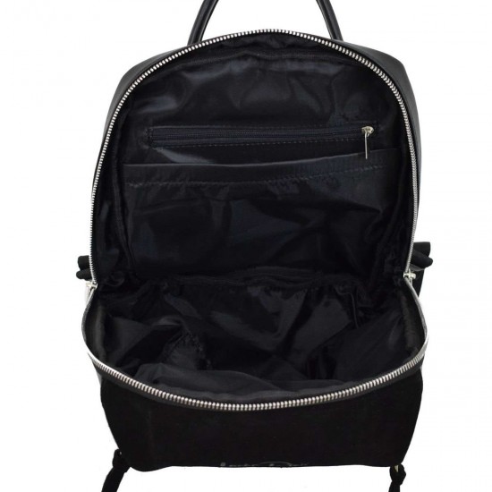 Женская рюкзак из натуральной замши LUCHERINO 606 черный