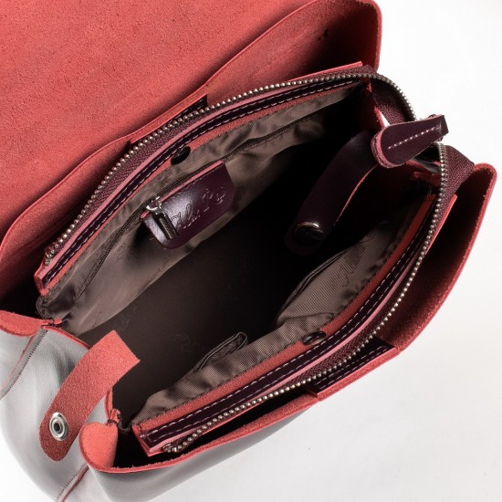 Женский рюкзак из натуральной кожи ALEX RAI 18-377 бордовый