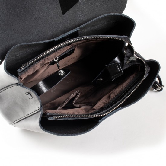 Женский рюкзак из натуральной кожи ALEX RAI 18-377 черный