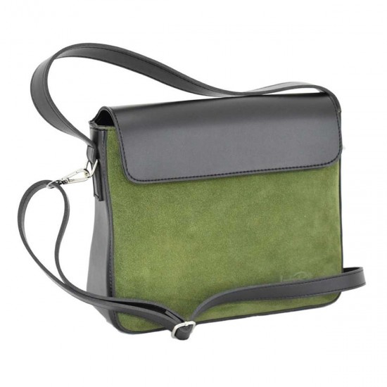 Жіноча сумочка з натурального замшу LUCHERINO 695 зелений замш