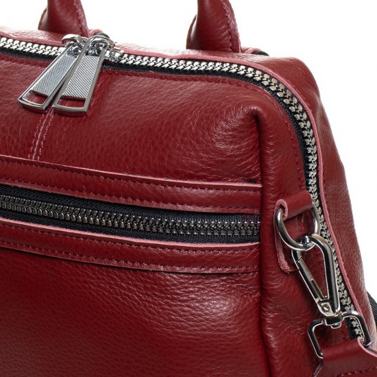 Женский рюкзак из натуральной кожи ALEX RAI 31-8781-9 бордовый