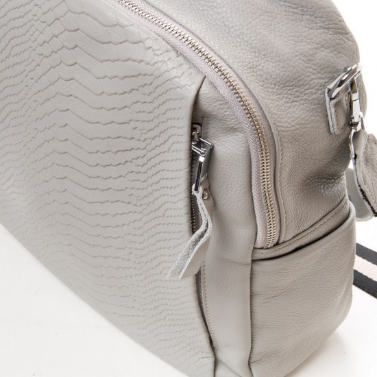 Женский рюкзак из натуральной кожи ALEX RAI 28-8907-9 серый