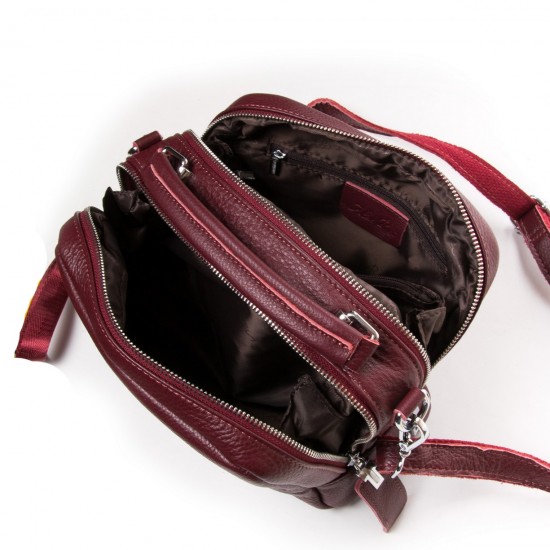 Жіноча сумочка з натуральної шкіри ALEX RAI 12-8731-9 бордовий