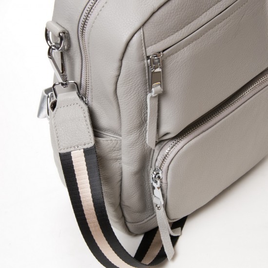 Женский рюкзак из натуральной кожи ALEX RAI 26-8905-9 серый
