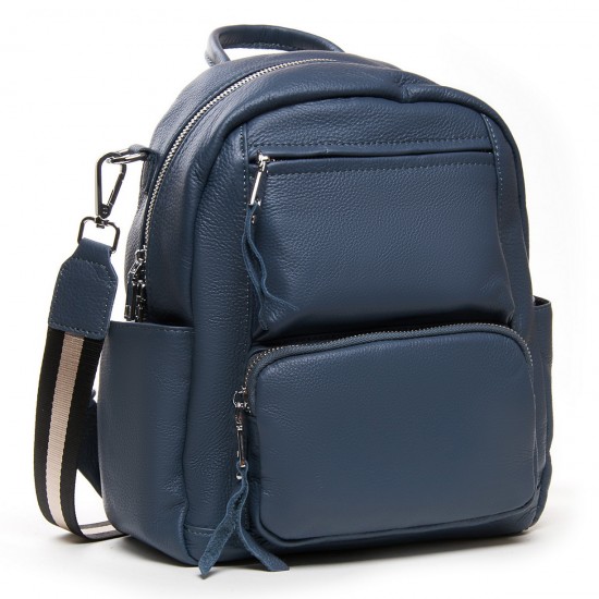 Женский рюкзак из натуральной кожи ALEX RAI 26-8905-9 синий