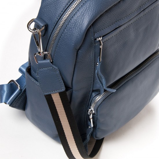 Женский рюкзак из натуральной кожи ALEX RAI 26-8905-9 синий