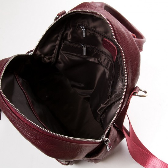 Рюкзак жіночий з натуральної шкіри ALEX RAI 26-8905-9 бордовий
