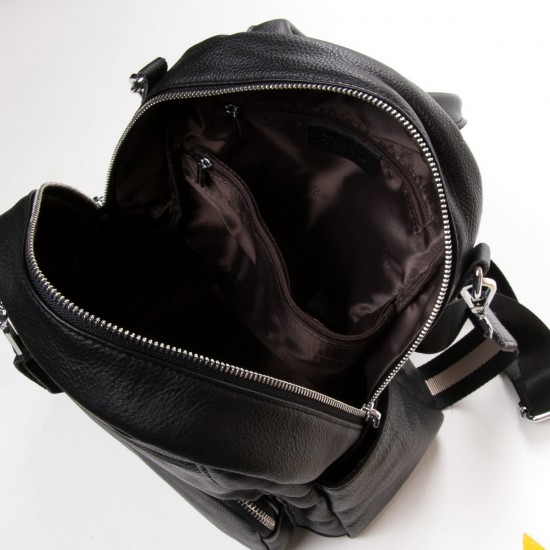 Женский рюкзак из натуральной кожи ALEX RAI 26-8905-9 черный