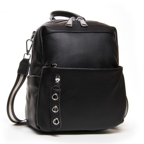 Женский рюкзак из натуральной кожи ALEX RAI 27-8903-9 черный
