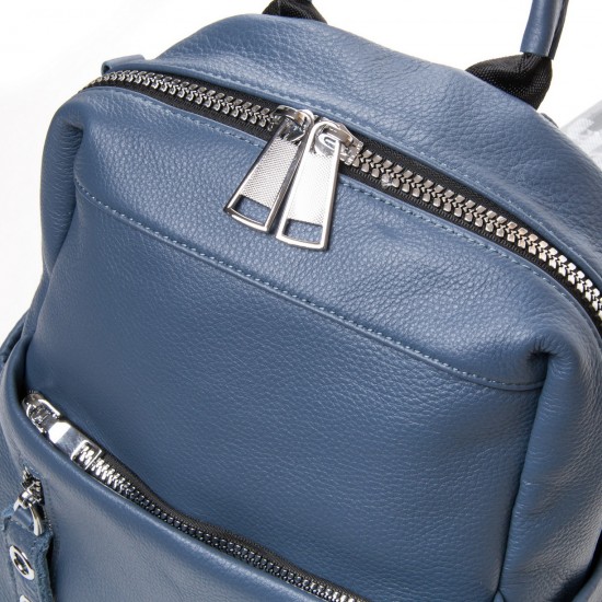 Женский рюкзак из натуральной кожи ALEX RAI 27-8903-9 синий