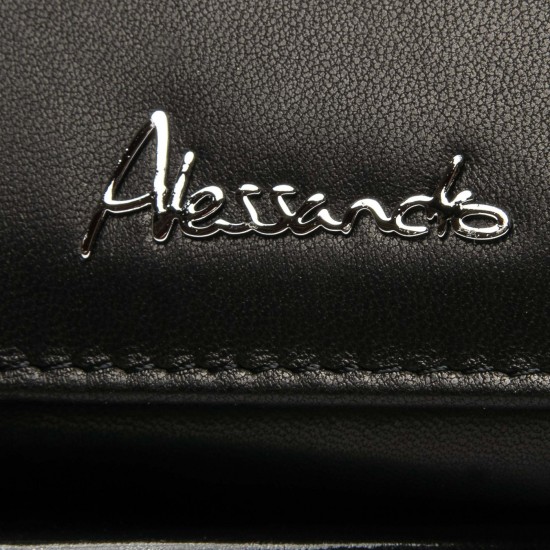 Женский кожаный кошелек ALESSANDRO PAOLI W1-V-2 черный